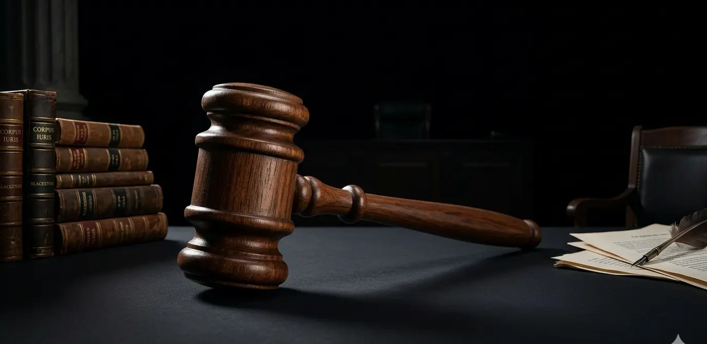 بانر خدمات قانونية مصرية بخلفية معمارية كلاسيكية أنيقة