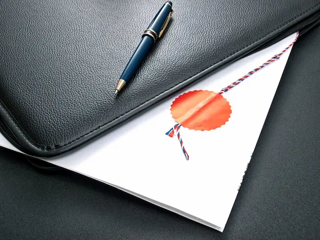 Marriage documents prepared for authentication